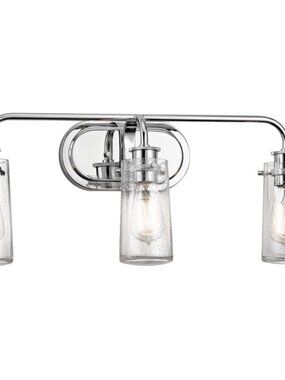 Kichler Braelyn 3 Light 24-Inches Seeded Glass Vanity Light